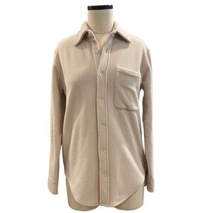 Aritzia TNA Polar Shirt Jacket in Whisper White Sz 1 (Small)